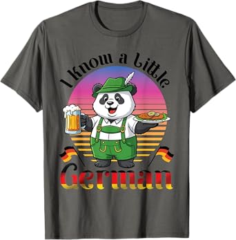 Bavarian Panda With Beer Schnitzel I Know A Little German T-Shirt
