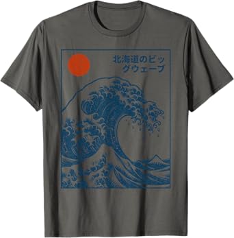 Great Wave Otaku Surfing Vintage Japanese Graphic Tee Men T-Shirt