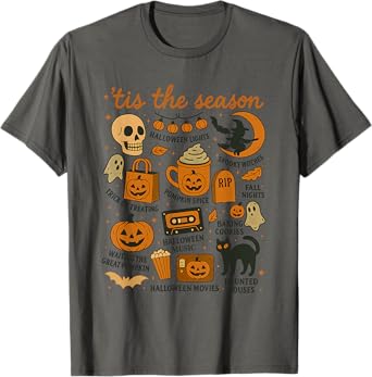 Retro Tis the Season Halloween Season Fall Ghost Vibes Tee T-Shirt