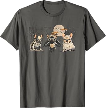Frenchie Halloween Bleached French Bulldog Spooky T-Shirt