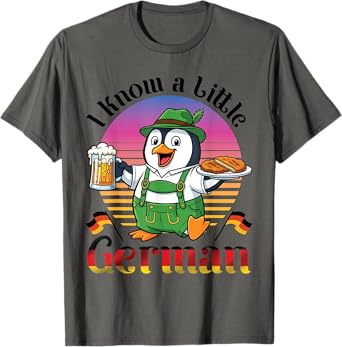 Bavarian Penguin With Beer Schnitzel I Know A Little German T-Shirt