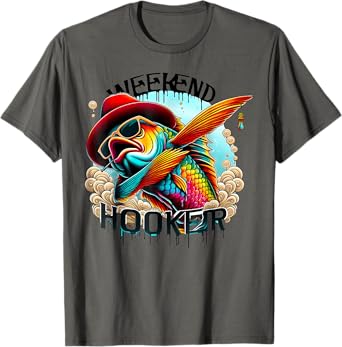 Weekend Hooker Colorful Fishing Funny Fishing T-Shirt