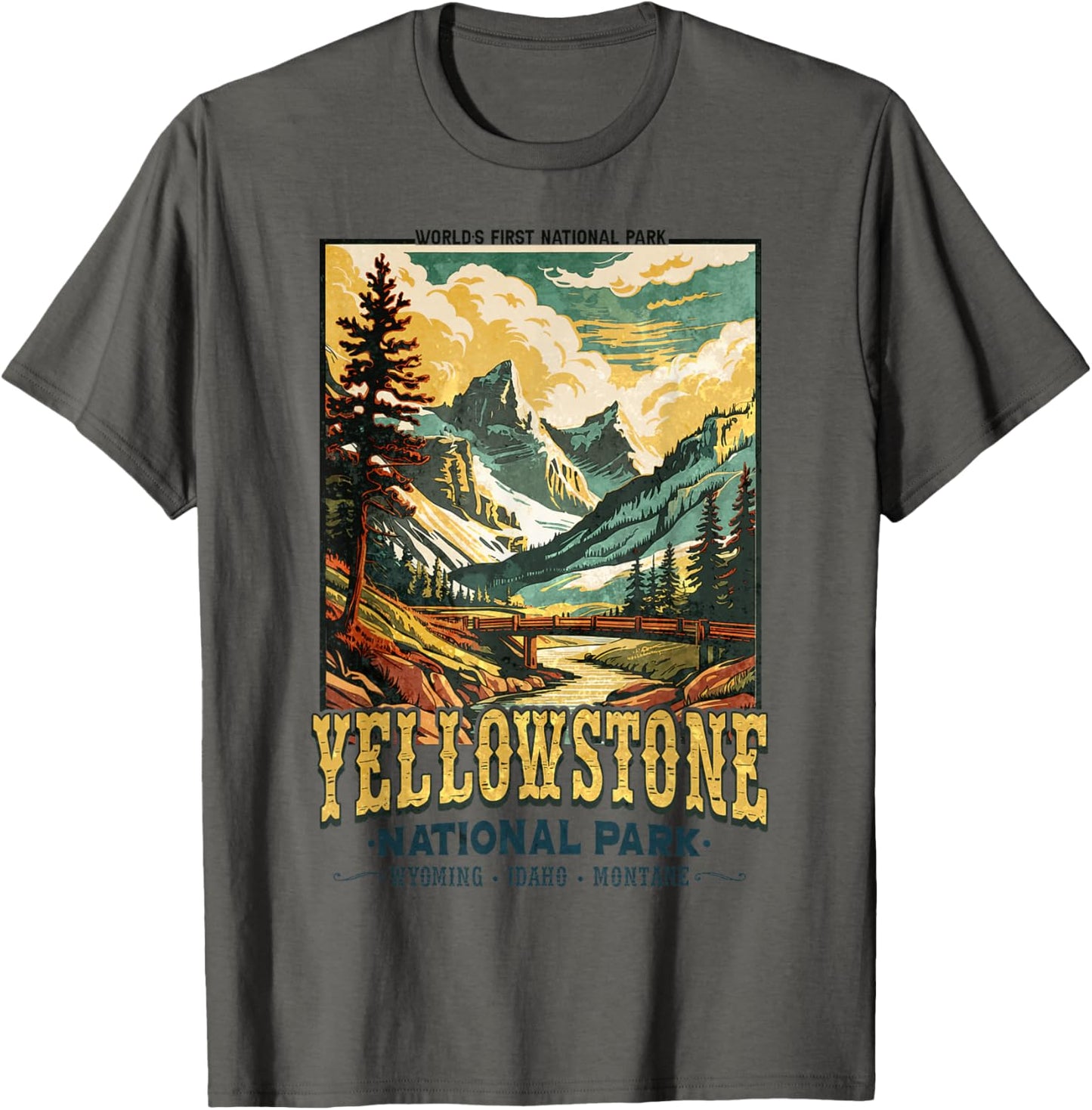 Yellowstone Road Trip 2025 Family National Park Outdoor T-Shirt