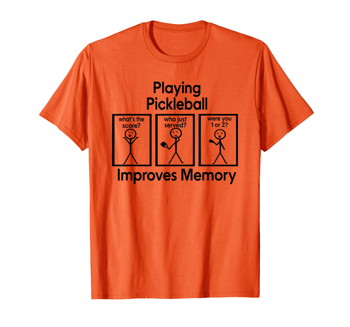 Funny Pickleball Memory Joke, Stick Figure Design T-Shirt