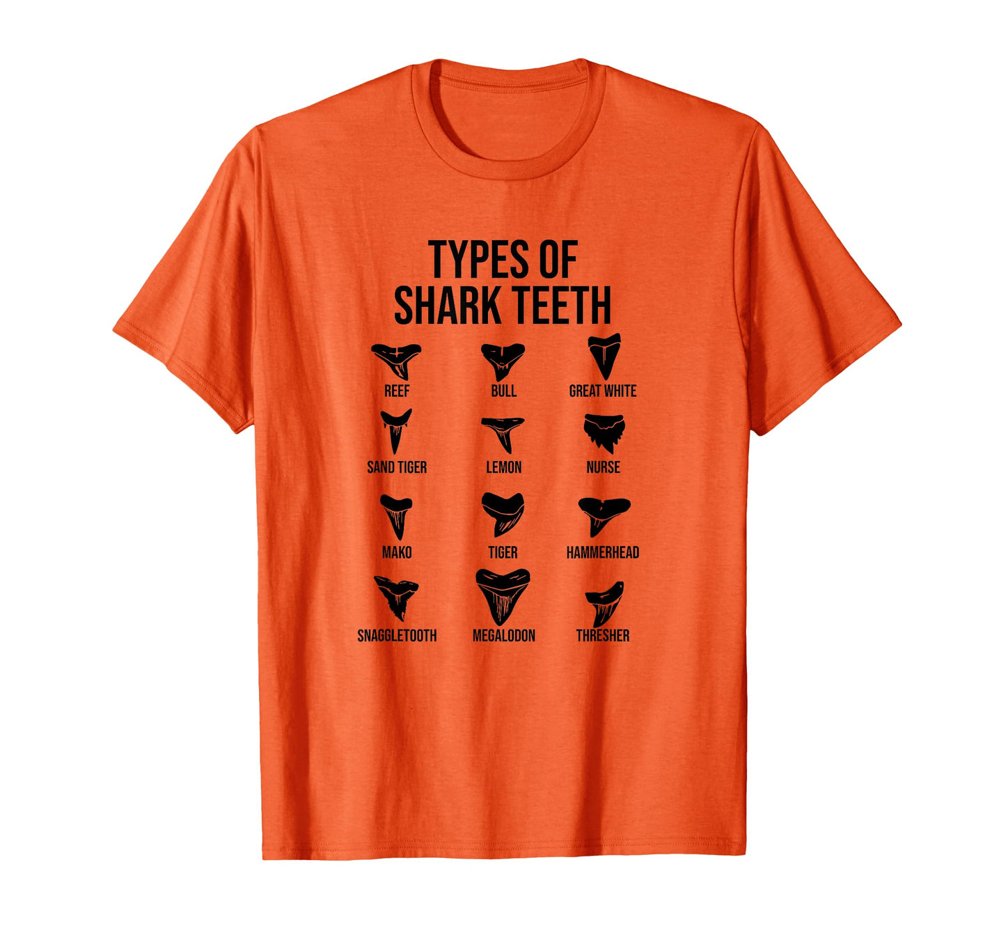 Types Of Shark Teeth, Ocean Marine Biology T-Shirt