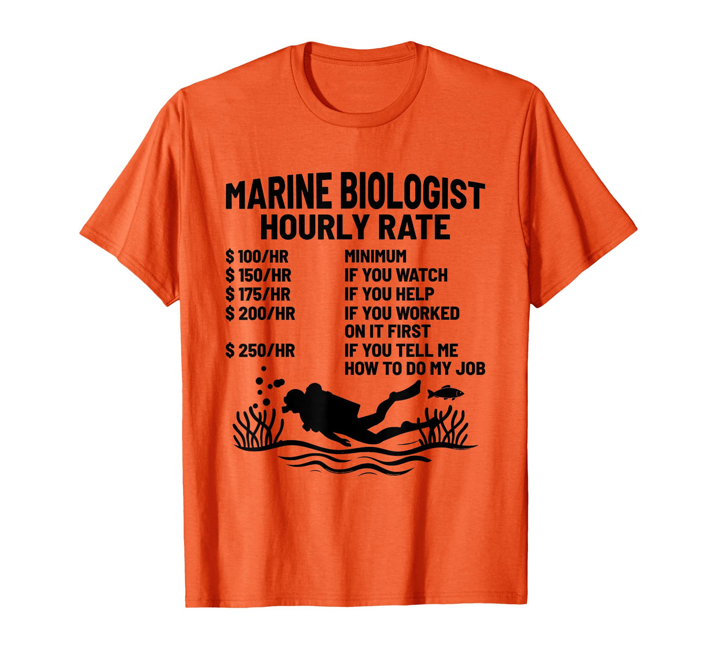 Marine Biologist Hourly Rate Biology Biologists T-Shirt