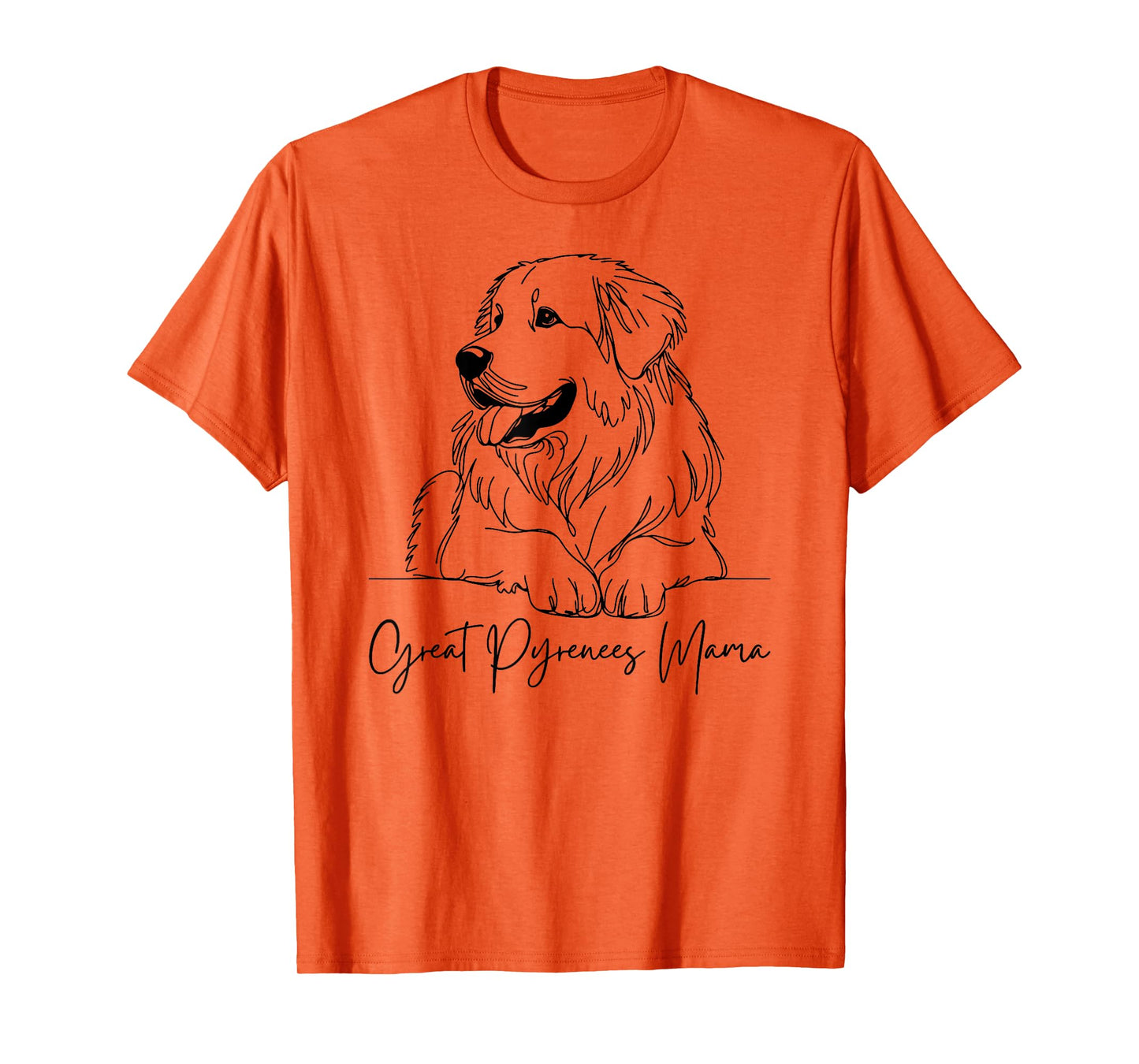 Great Pyrenees Mama Great Pyrenees Mom Cute Dog Line Art T-Shirt