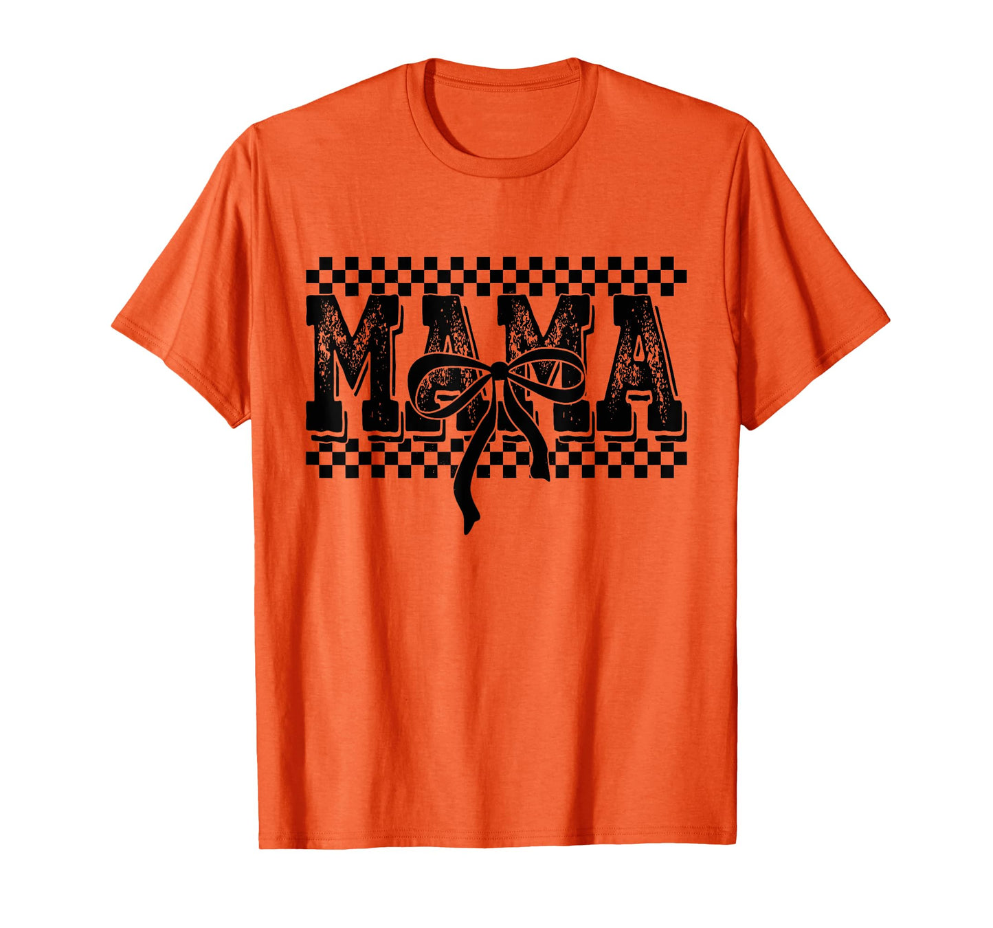 Retro Checkered Mama Coquette Bow Mama Floral Mothers Day T-Shirt
