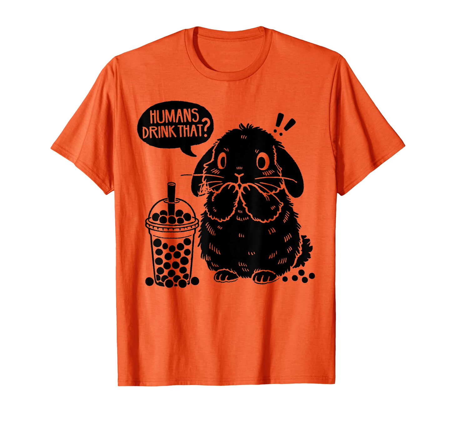 Holland Lop Rabbit and Boba Tea Funny Bunny Bubble Tea Lover T-Shirt