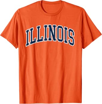 Retro Illinois Tee Vintage Illinois Orange Blue Throwback IL T-Shirt