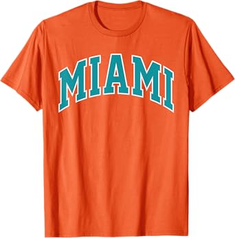 Retro Miami Men Miami Women Vintage Classic Orange Aqua FL T-Shirt