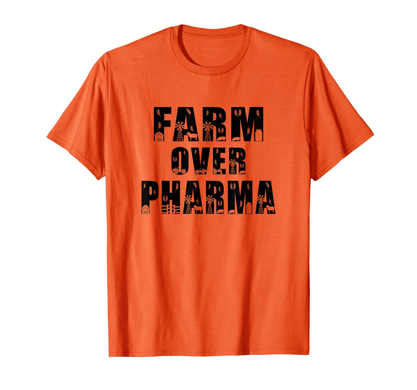Farm Over Pharma Vegetable Tee T-Shirt, Small, Grey