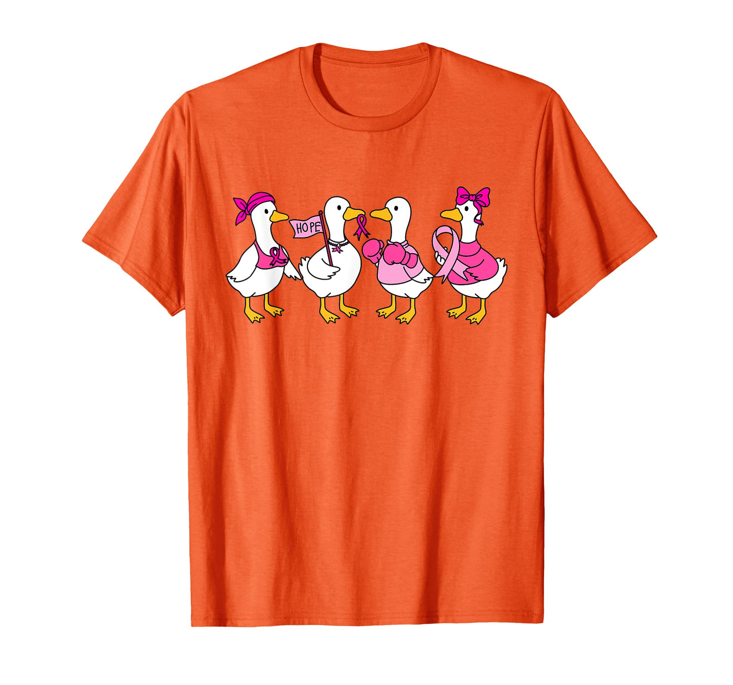 Breast Cancer Awareness in October We Wear Pink Goose Bow T-Shirt