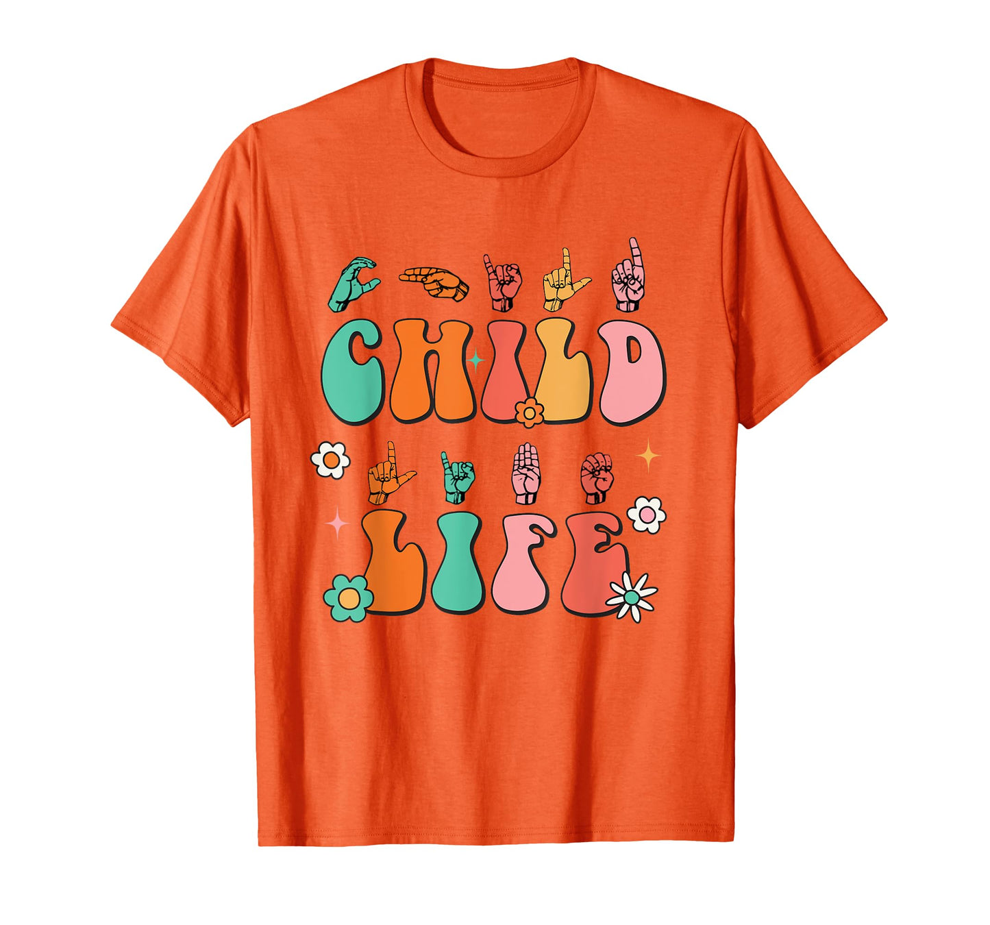 Retro Child Life ASL Play Therapy CLS Child Life Specialist T-Shirt