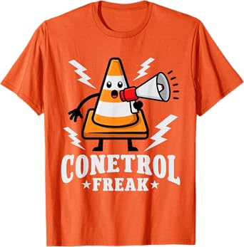 Funny Halloween Traffic Cone Conetrol Freak Highway Cones T-Shirt