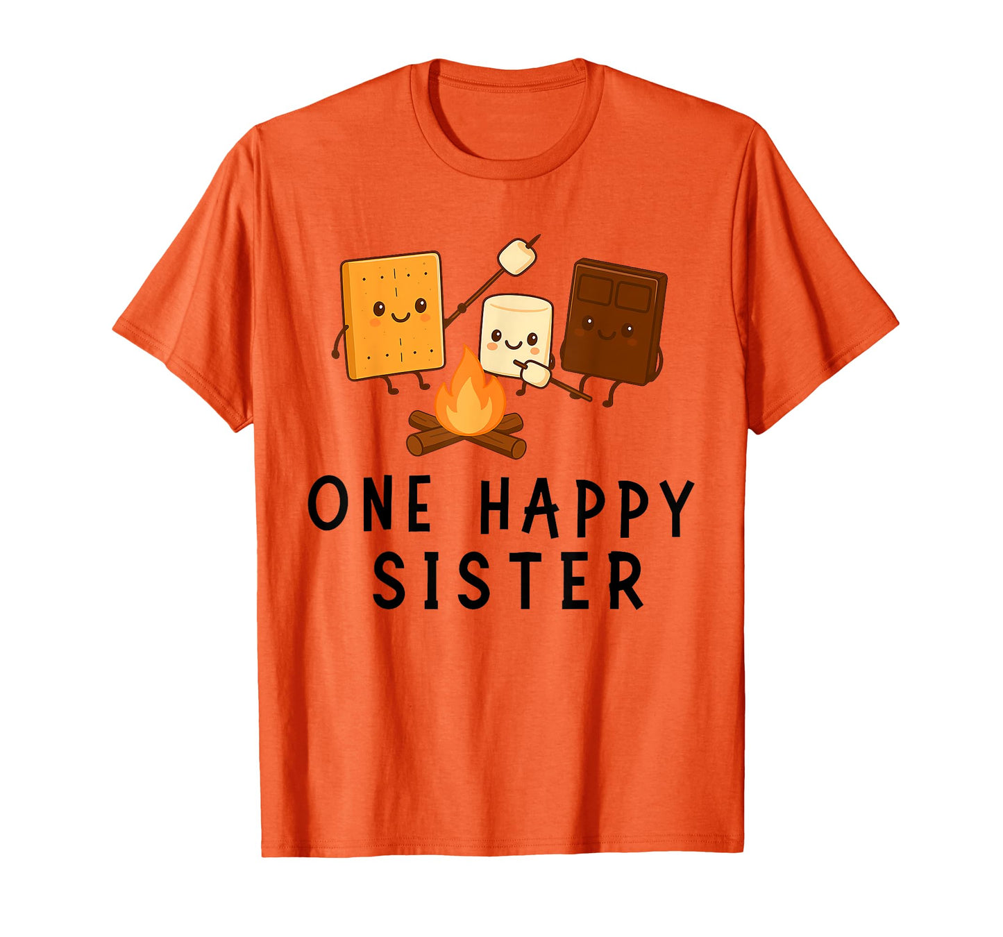 One Happy Sister Camping Theme Smores Birthday T-Shirt