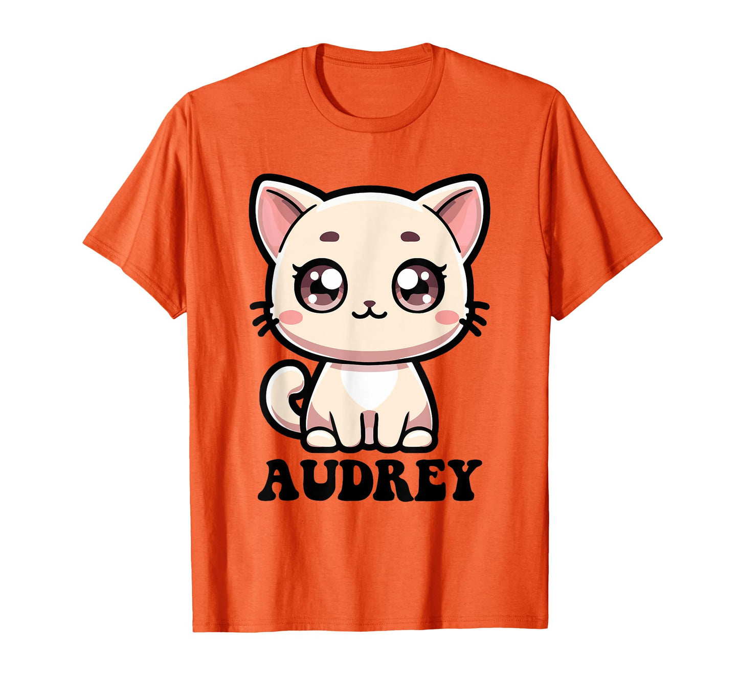Audrey Cute Kitty Cat Design for Girls Name Audrey T-Shirt