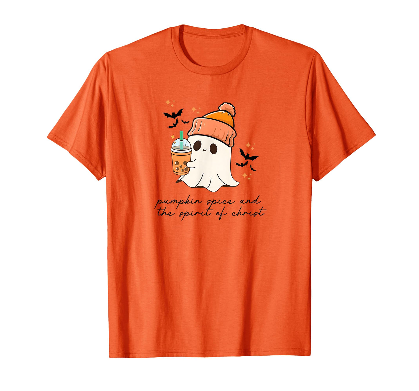 Pumpkin Spice and The Spirit of Christ, Ghost Pumpkin Coffee T-Shirt