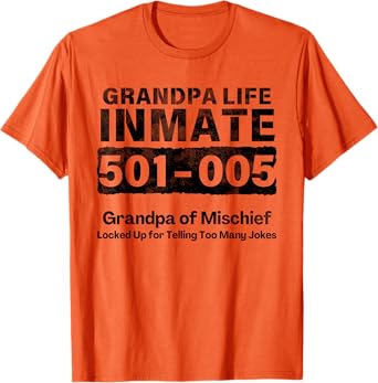 Grandpa Life Prisoner Inmate Funny Jail Halloween Costume T-Shirt