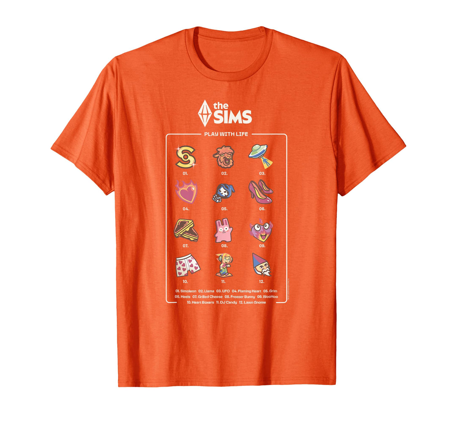 The Sims Icons List Funny Video Game T-Shirt