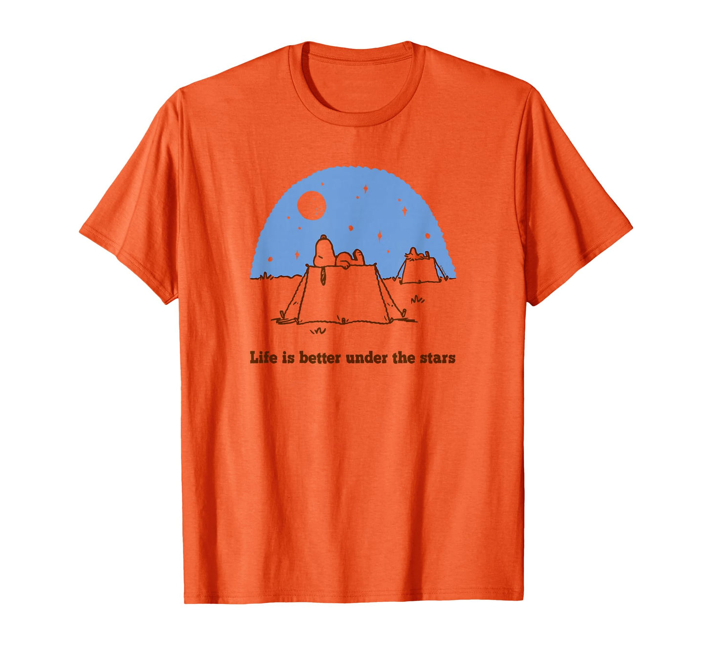 Peanuts - Snoopy Woodstock Camping Under Stars T-Shirt