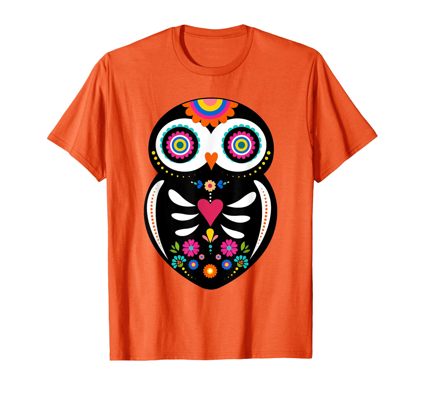 Dia de los Muertos Night Owl Sugar Skull Mexican Halloween T-Shirt