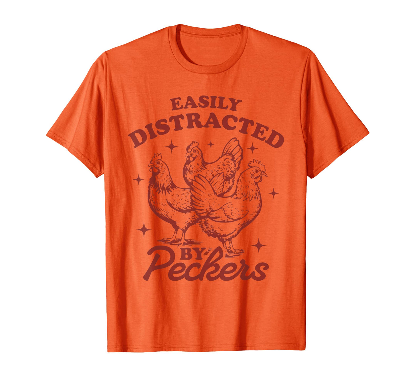 Easily Distracted By Peckers Farmhouse Chicken Vintage T-Shirt