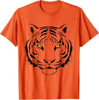 Orange Tiger Face Wild Animal Women Men Orange Tiger Head T-Shirt