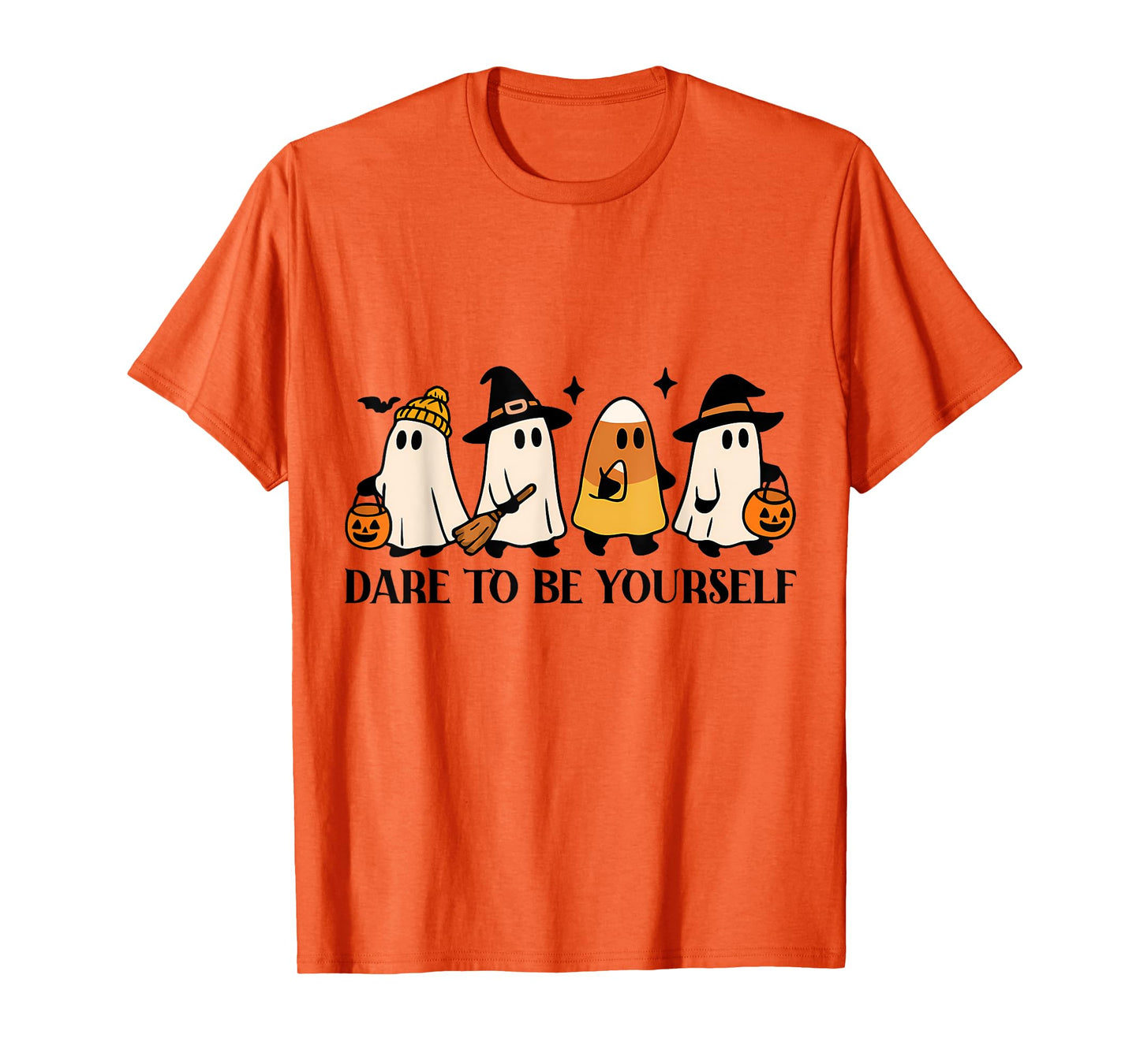 Halloween Candy Corn Ghost Dare to Be Yourself Women Kids T-Shirt