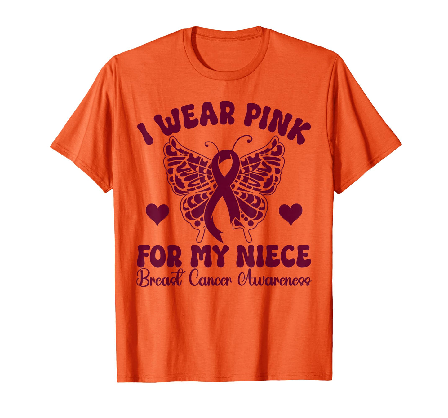 I Wear Pink for my Niece Breast Cancer Awareness butterfly T-Shirt