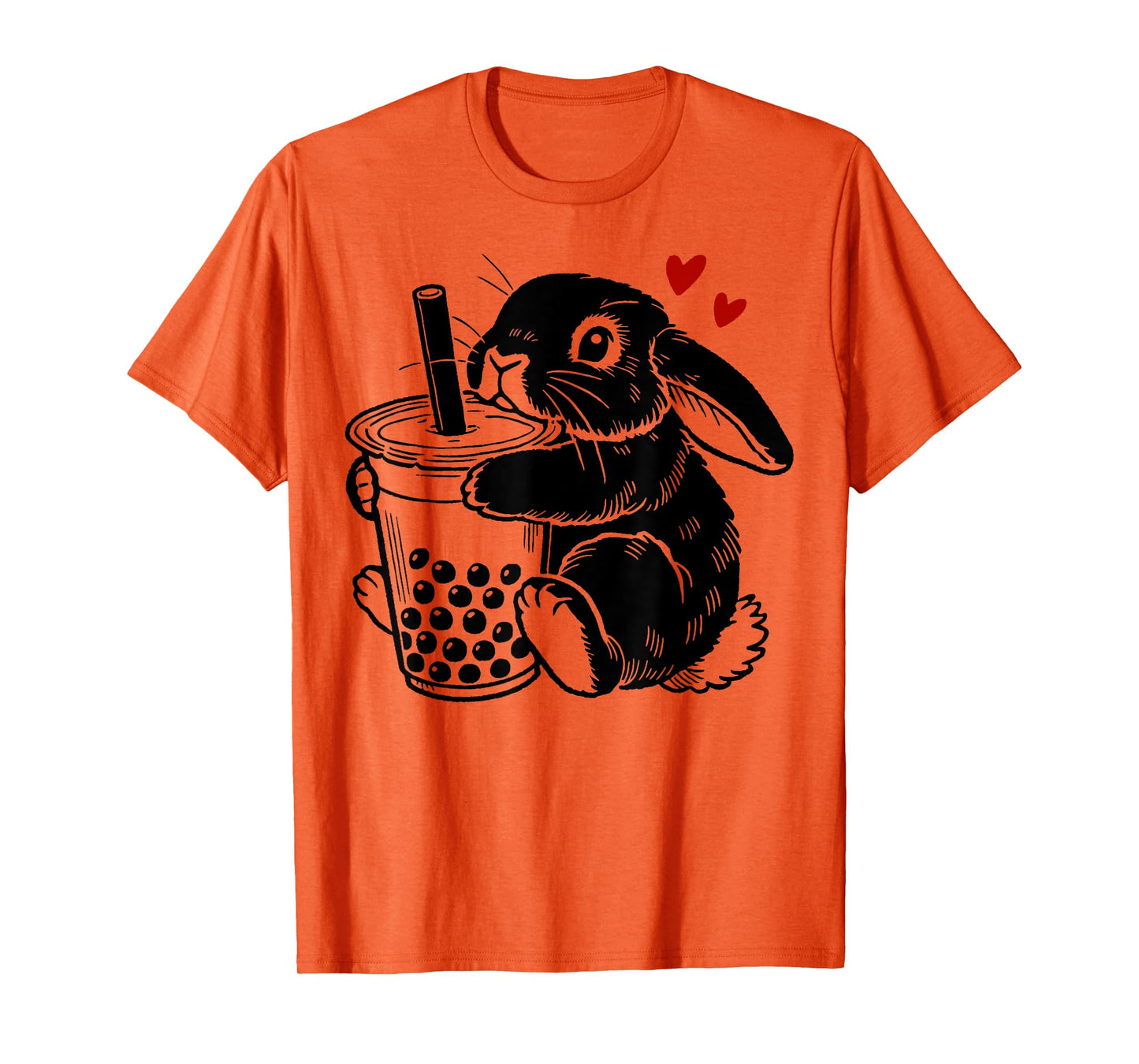 Holland Lop Rabbit Loves Boba Tea Bunny & Bubble Tea Lovers T-Shirt