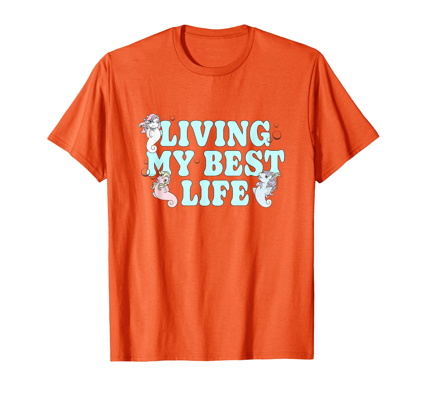 My Little Pony Living My Best Life Cute Seaponies Chest Logo T-Shirt