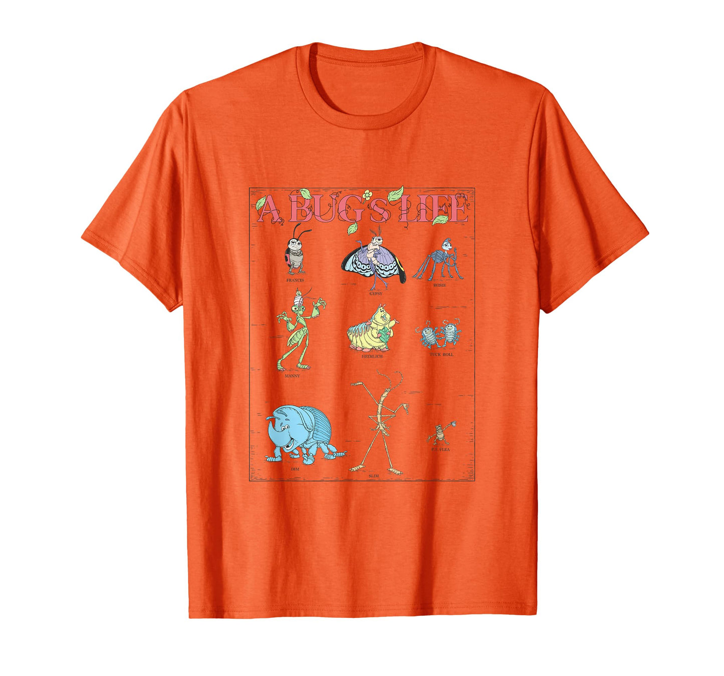 Disney Pixar A Bug's Life Iconic Circus Bugs Characters Logo T-Shirt