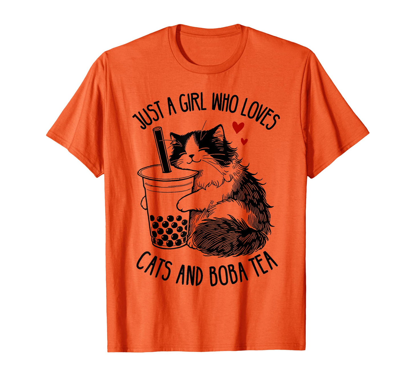 Just A Girl Who Loves Cats and Boba Tea Ragdoll Cat Lover T-Shirt
