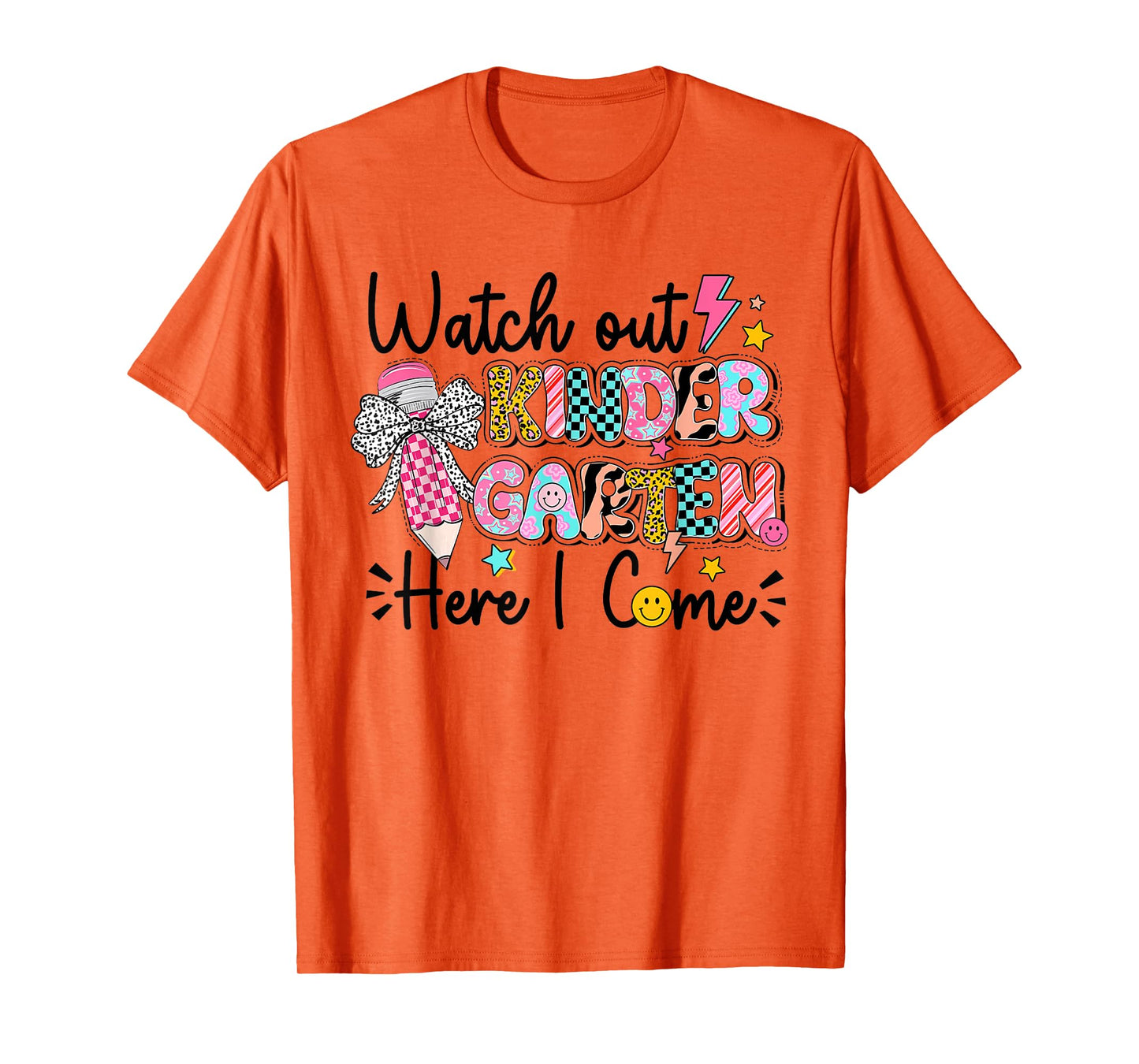 Kids Watch Out Kindergarten Here I Come First Day Of School T-Shirt