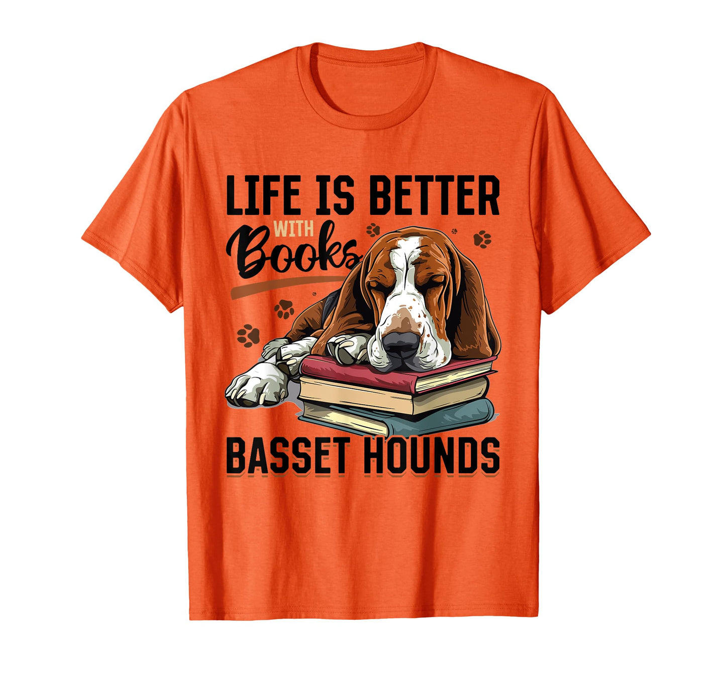 Basset Hound Dog Breed Life is Better with Books and a T-Shirt for Men Women Girls Kids