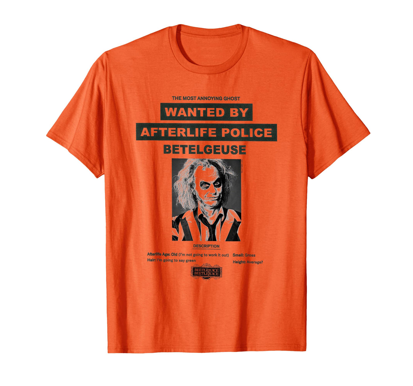 Beetlejuice Wanted Poster Betelgeuse Ghost Movie T-Shirt