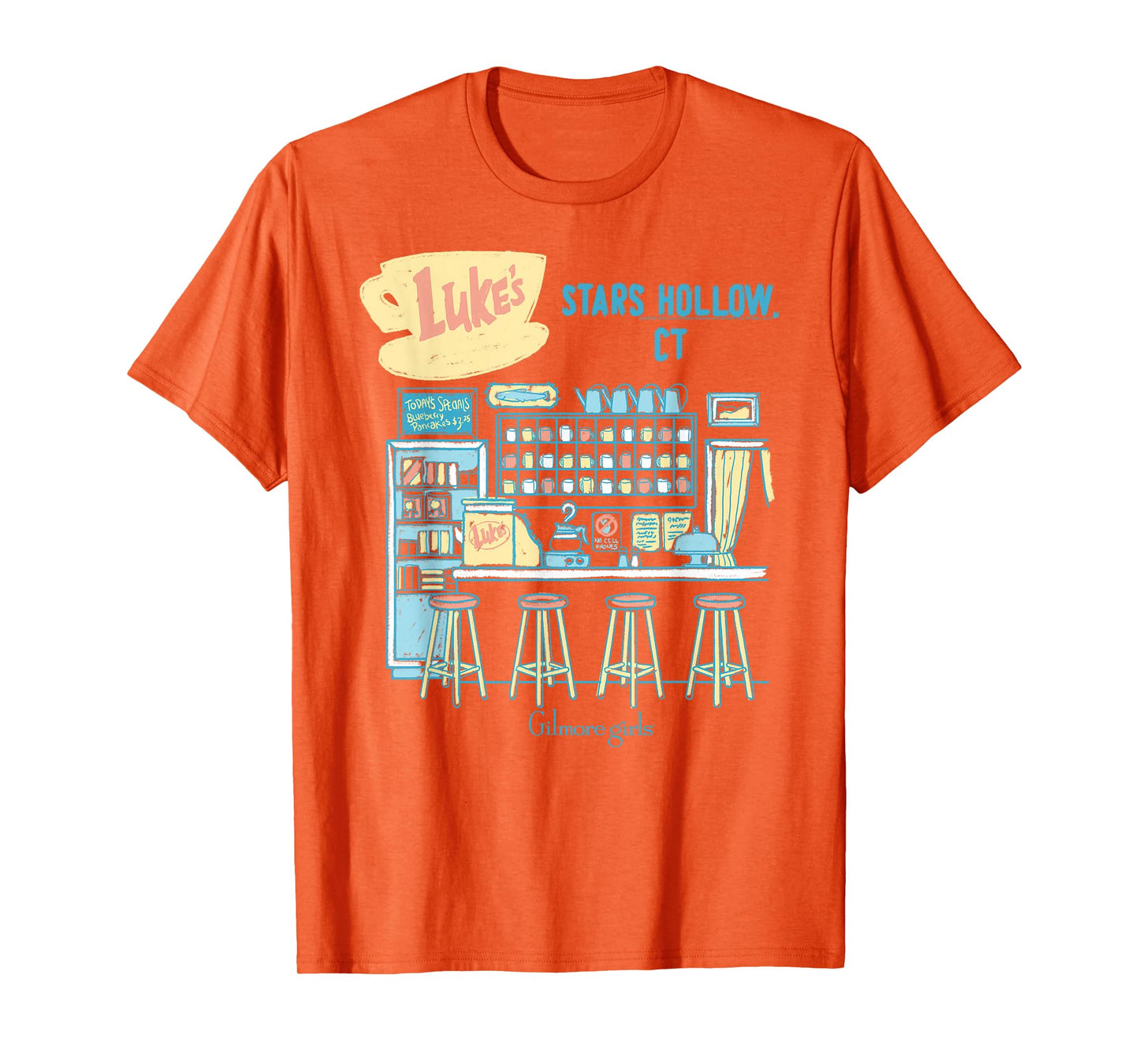 Gilmore Girls Pastel Luke's Counter Sketch TV Show T-Shirt