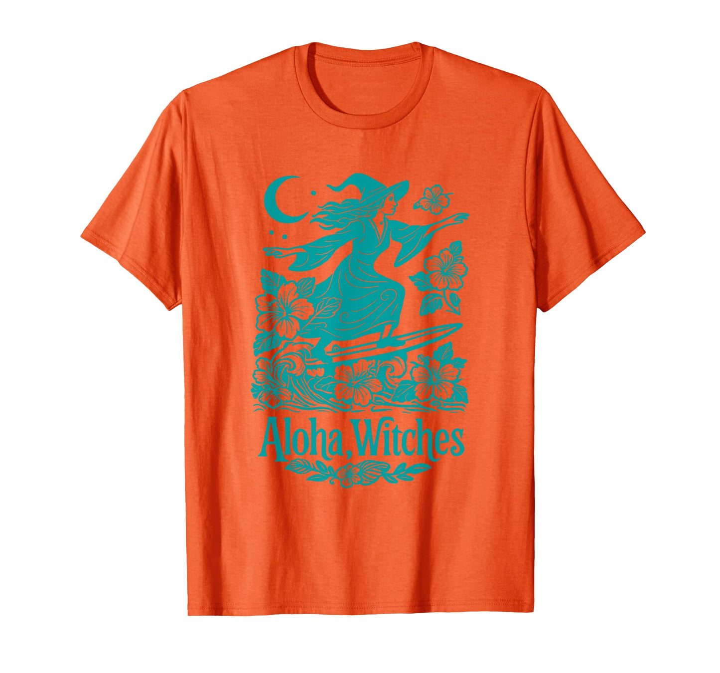 Aloha Witches Surfing Witch Hawaii Halloween Tropical T-Shirt