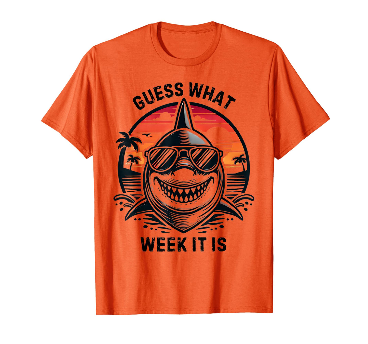 Vintage Shark 2025 Week Guess What Week It Is Shark Lover T-Shirt