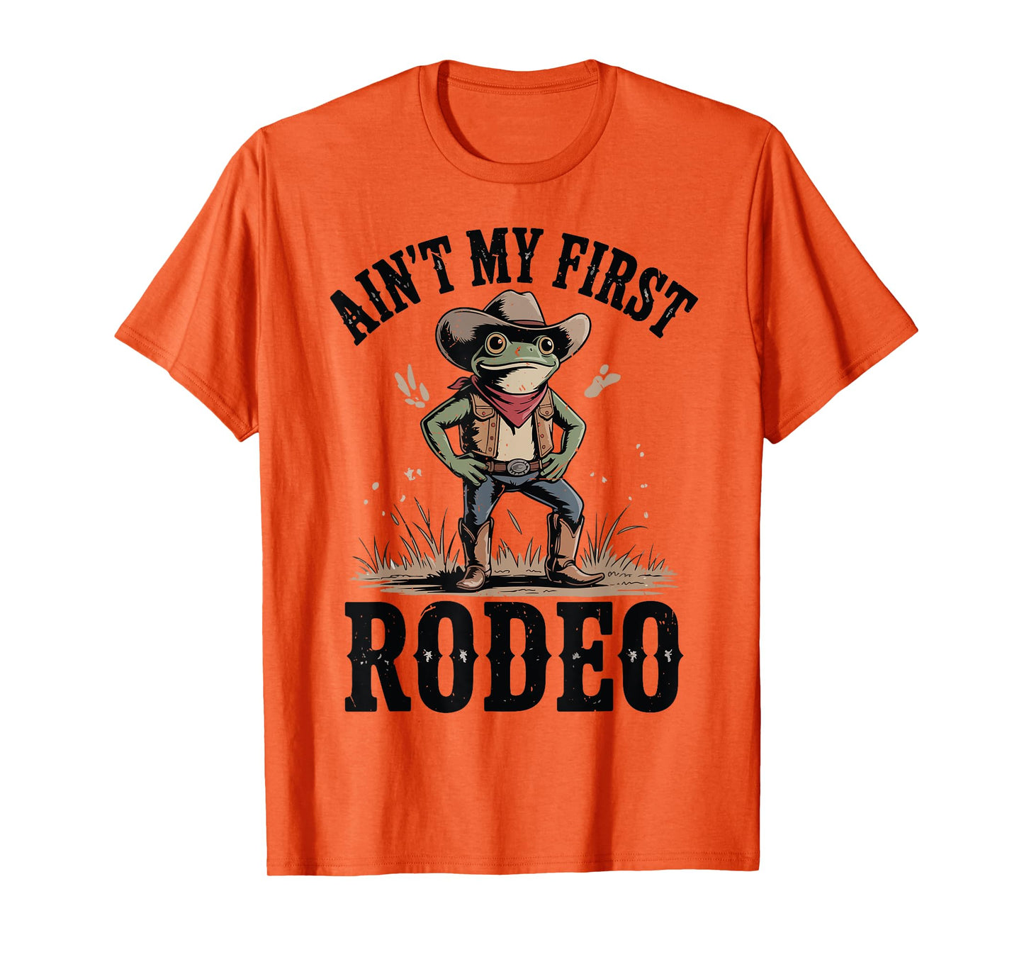Toddler This Aint My First Rodeo Funny Frog Cowboy with Hat T-Shirt