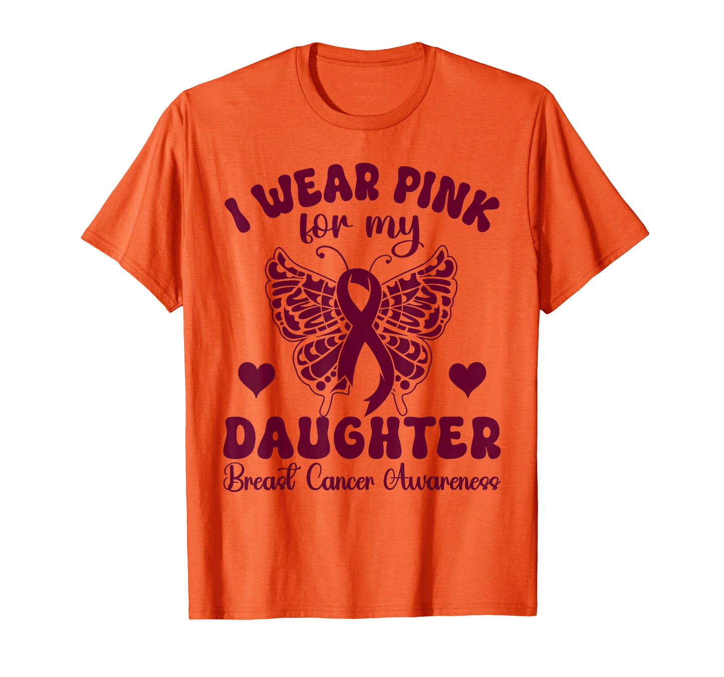 I Wear Pink for Daughter Breast Cancer Awareness butterfly T-Shirt