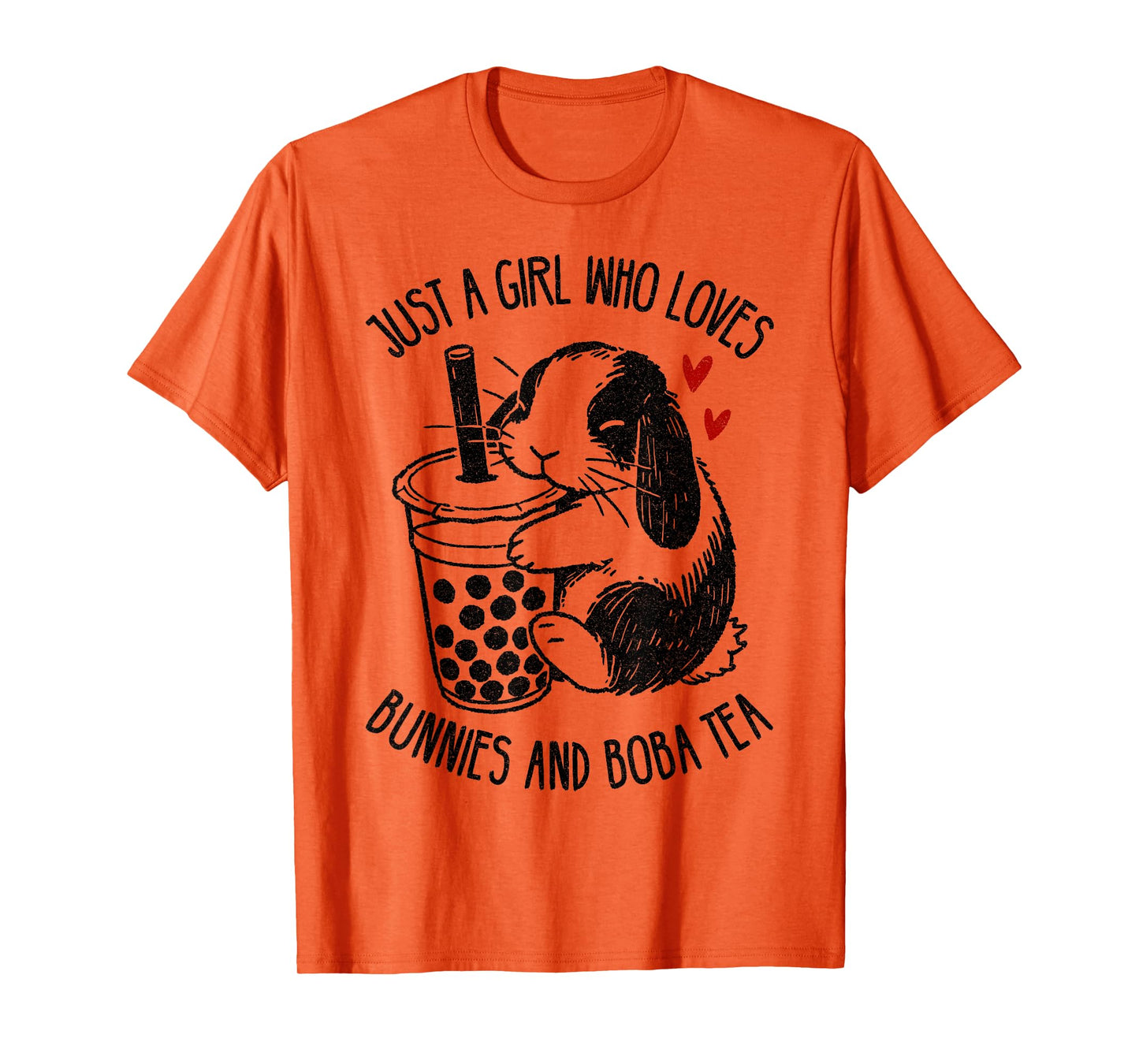 Just A Girl Who Loves Bunnies and Boba Tea Holland lop Lover T-Shirt
