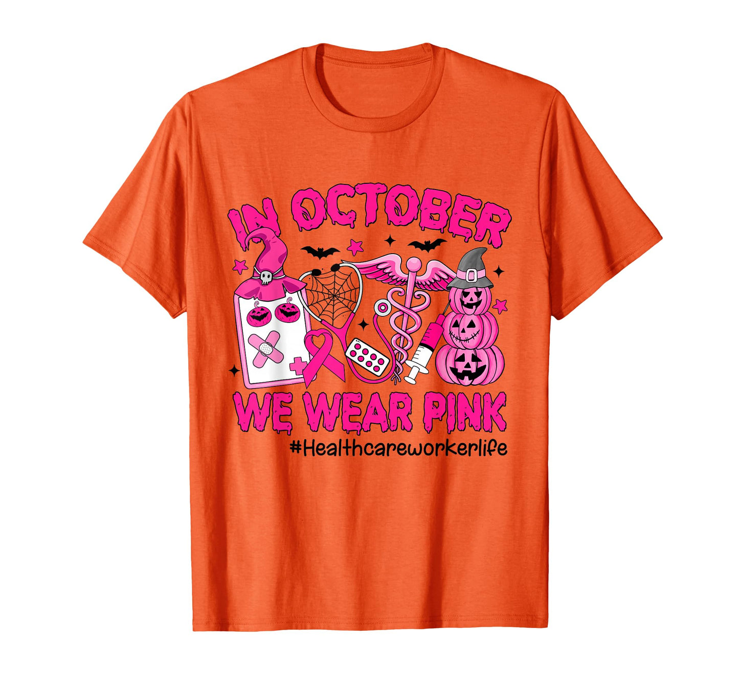 in October We Wear Pink LPN Life Nurse Breast Cancer T-Shirt