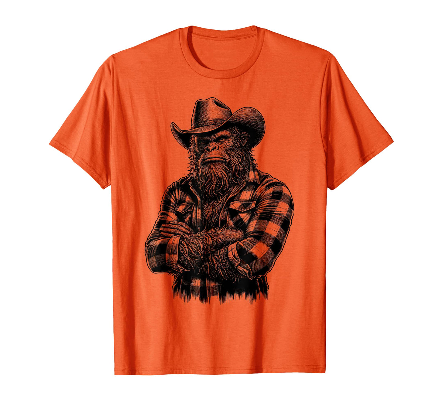 Bigfoot Sasquatch Funny Vintage Cowboy Cryptid Graphic Myth T-Shirt