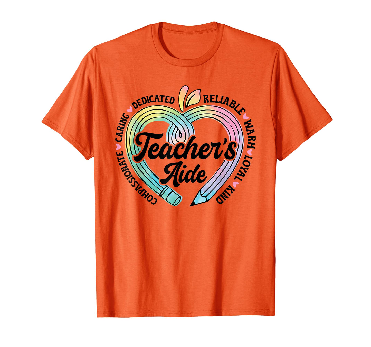 Teacher's Aide Cute Apple Heart Back To First Day Of School T-Shirt