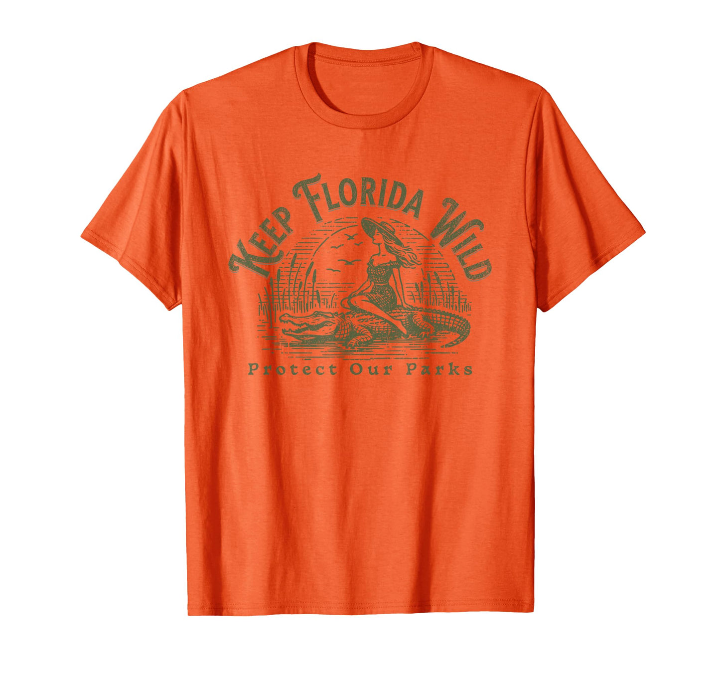 Womens Florida Wildlife Parks Keep Florida Wild Alligator T-Shirt