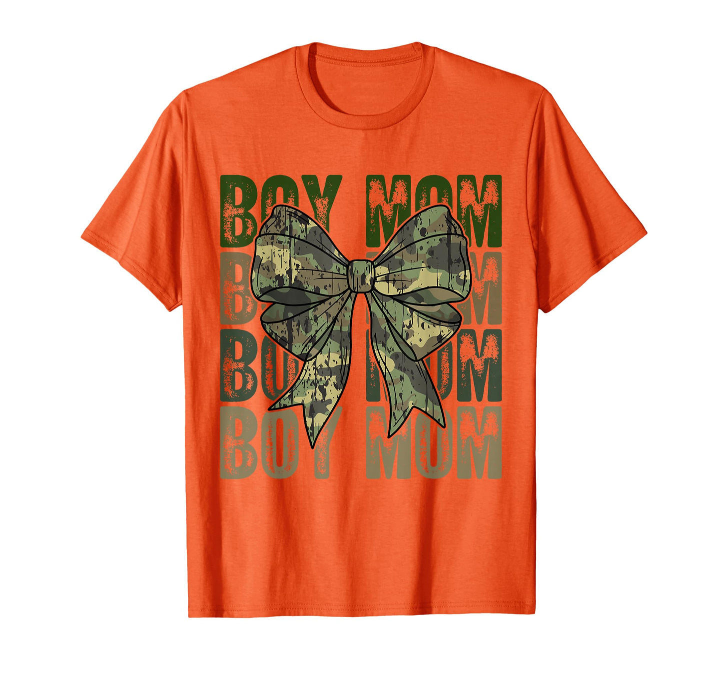 Boy Mom Camo Coquette Bow Camouflage Mama Mom Hunting Season T-Shirt