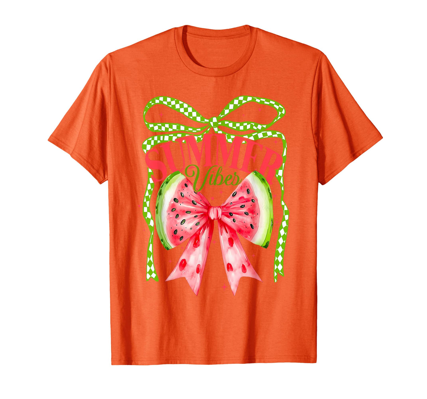 Summer Vibes Coquette Watermelon Bow Hello Summer Beach Girl T-Shirt