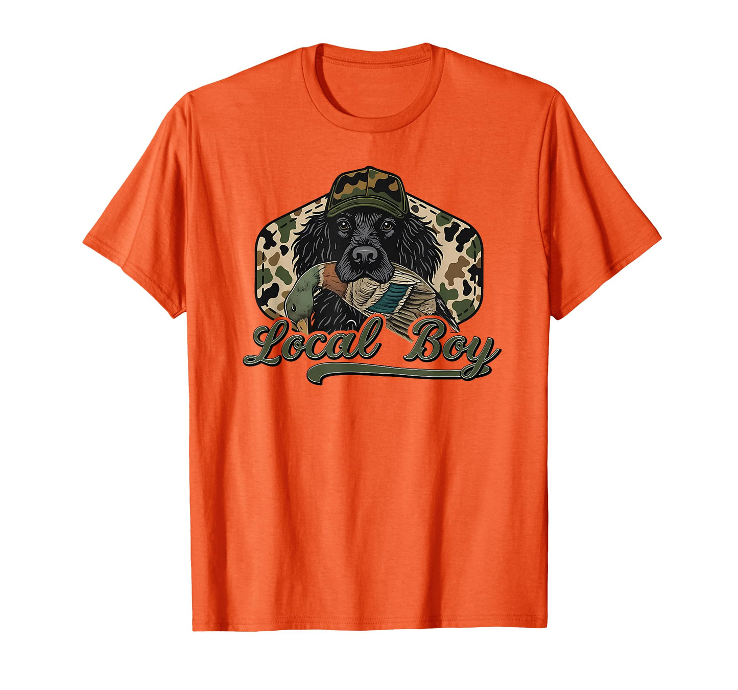 Retro Southern Boy Camouflage Hunting Dog Camo Duck Hunter T-Shirt